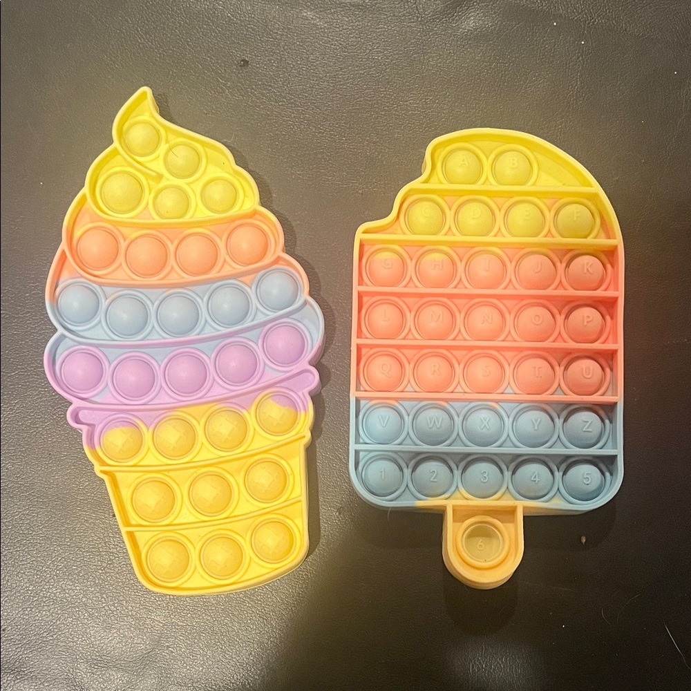 Colorful Ice Cream and Popsicle Pop It Toy Set